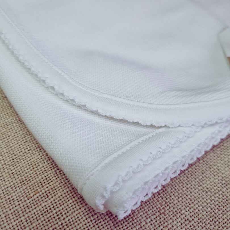Mantita de apego Punto Inglés blanca